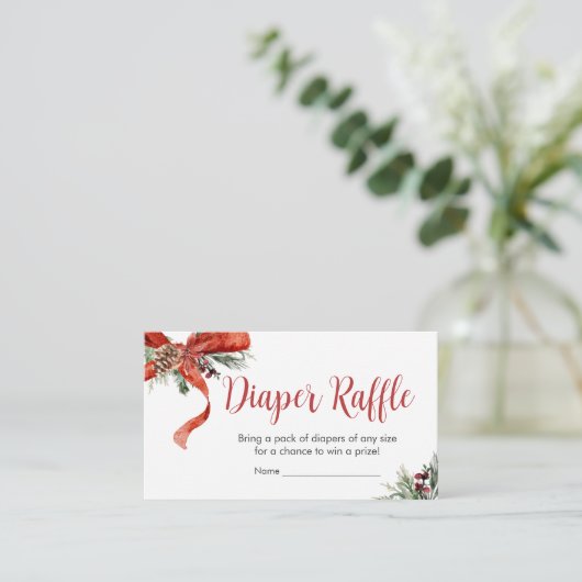 Weihnachten Merry Little Baby Duwer Windel Raffle Begleitkarte (Stehend Vorderseite)