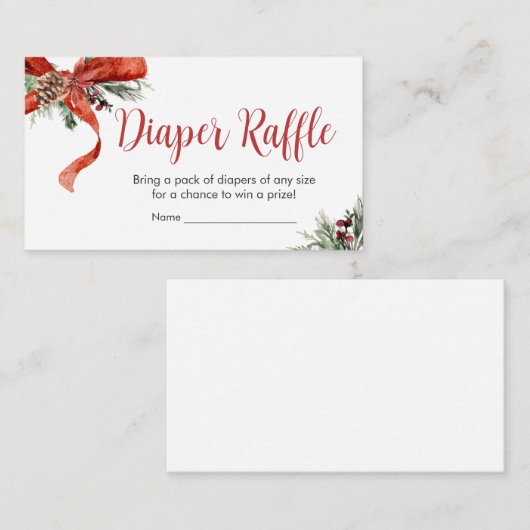 Weihnachten Merry Little Baby Duwer Windel Raffle Begleitkarte (Vorne/Hinten)