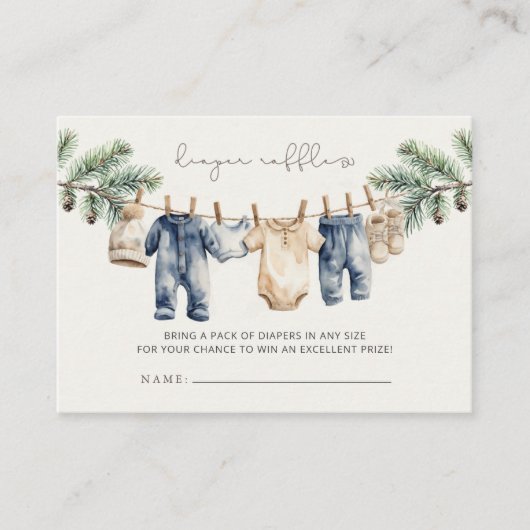 Weihnachten Merry Little Baby Duwer Windel Raffle Begleitkarte (Vorderseite)