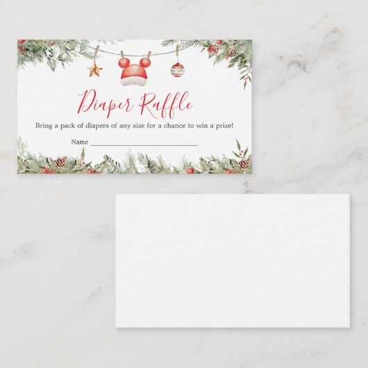 Weihnachten Merry Little Baby Duwer Windel Raffle Begleitkarte (Vorne/Hinten)