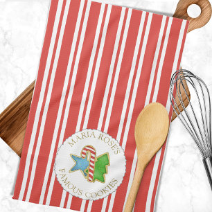 Weihnachten Merry Red Holiday Cookies Personalisie Geschirrtuch