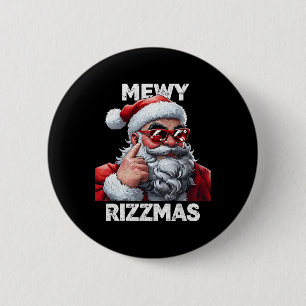 Weihnachten Mewy Rizzmas Lustiger Weihnachtsmann M Button