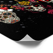 Weihnachten Mexikanische Blume Zuckerschädel in Sn Poster (Ecke)