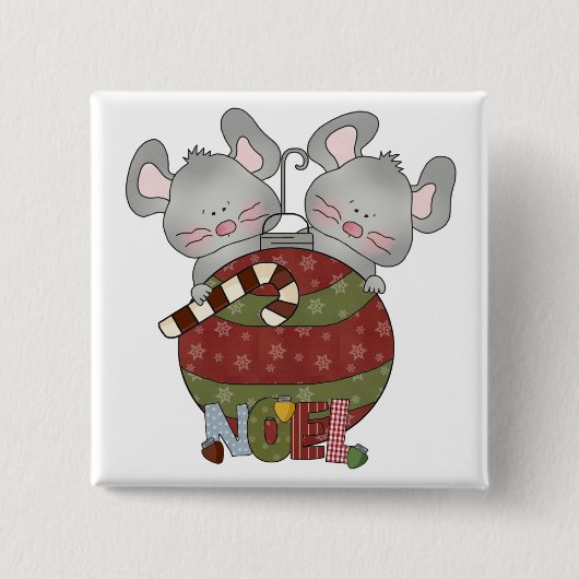Weihnachten Mice Holiday T - Shirt und Geschenke Button (Vorderseite)