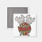 Weihnachten Mice Holiday T - Shirt und Geschenke Magnet (Vorderseite/Rückseite)