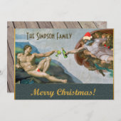Weihnachten Michelangelo Funny Christmas Einladung (Vorne/Hinten)