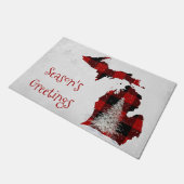 Weihnachten Michigan in Buffalo Kariert Fußmatte (Schrägansicht)