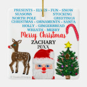 Weihnachten Mini 15 Word Puzzle Candy Canes Keramikornament (Rückseite)