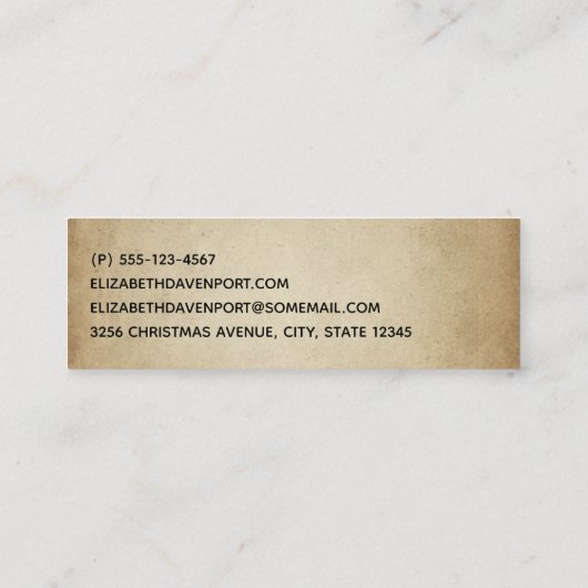 Weihnachten Mini Visitenkarte (Rückseite)