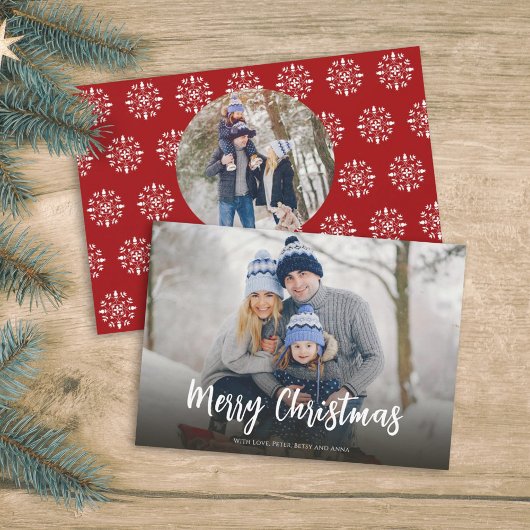 Weihnachten Minimal Red Einfache Script 2 Foto Win