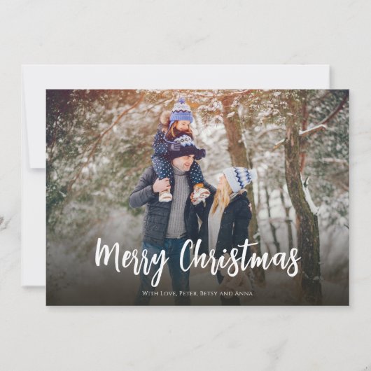 Weihnachten Minimal Red Einfache Script 2 Foto Win (Vorderseite)