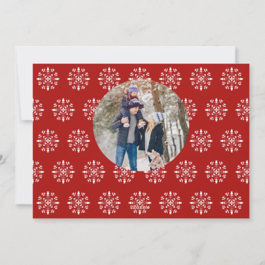 Weihnachten Minimal Red Einfache Script 2 Foto Win (Rückseite)