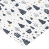 Weihnachten Minimal Schwarz und Weiß Moderner Urla Tischdecke (Schrägansicht)