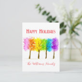 Weihnachten Minimal Wasserfarbene Pinienbäume (Stehend Vorderseite)