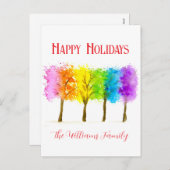 Weihnachten Minimal Wasserfarbene Pinienbäume (Vorne/Hinten)