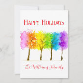 Weihnachten Minimal Wasserfarbene Pinienbäume (Vorderseite)