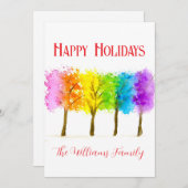 Weihnachten Minimal Wasserfarbene Pinienbäume (Vorne/Hinten)