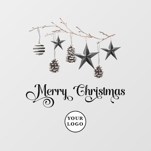 Weihnachten Minimalistisch-moderne Fensterklammer Fensteraufkleber (Blatt)