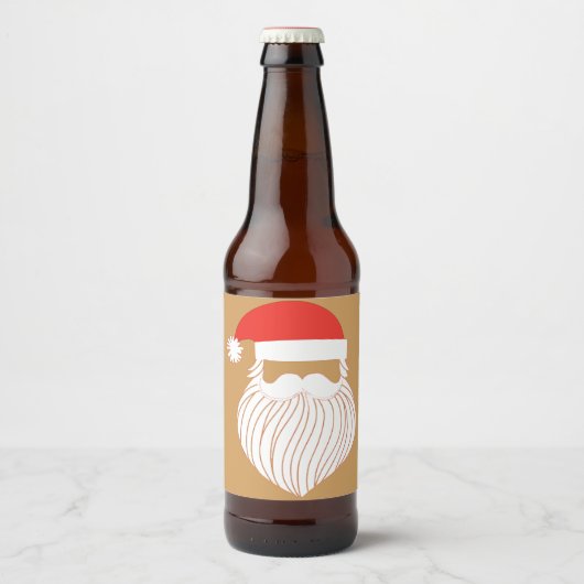 Weihnachten Minimalistisch Moderner Weihnachtsmann Bierflaschenetikett (Vorderseite)