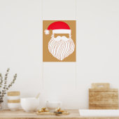 Weihnachten Minimalistisch Moderner Weihnachtsmann Poster (Küche)