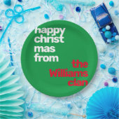 Weihnachten minimalistisch modernes Party rot grün Pappteller (Party)