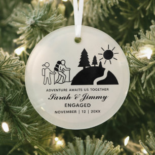 Weihnachten Minimalistisches Mountainbike Wanderku Ornament Aus Glas