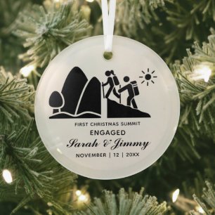 Weihnachten Minimalistisches Mountainbike Wanderku Ornament Aus Glas