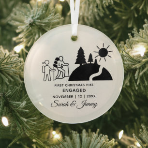 Weihnachten Minimalistisches Mountainbike Wanderku Ornament Aus Glas