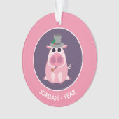 Weihnachten misstrauisch das Schwein Ornament (Vorderseite)