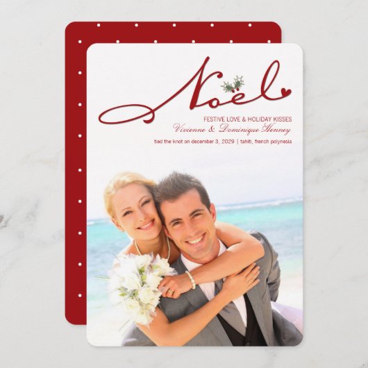 Weihnachten Mistletoe Erstes Foto für Weihnachten Einladung (Vorne/Hinten)