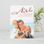 Weihnachten Mistletoe Erstes Foto für Weihnachten Einladung (Stehend Vorderseite)