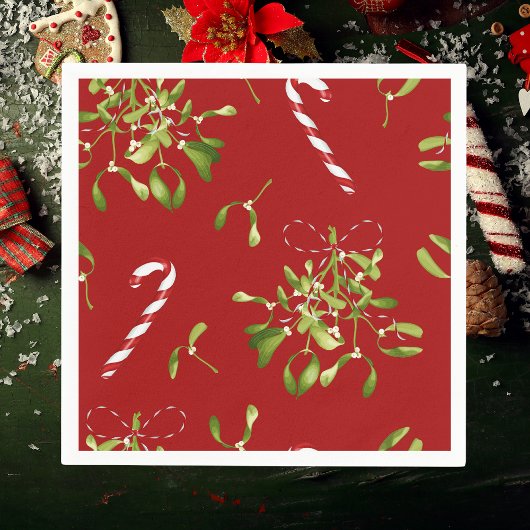 Weihnachten Mistletoe Holiday Grüne Serviette