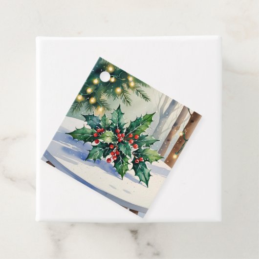 Weihnachten Mistletoe Holiday Watercolor Geschenkanhänger (Beispiel)