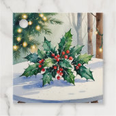 Weihnachten Mistletoe Holiday Watercolor Geschenkanhänger (Vorderseite)