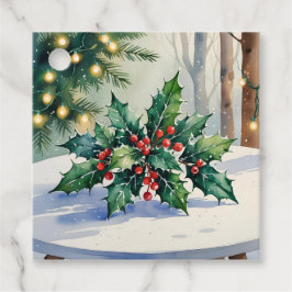 Weihnachten Mistletoe Holiday Watercolor Geschenkanhänger