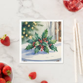 Weihnachten Mistletoe Holiday Watercolor Serviette (Beispiel)