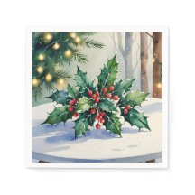 Weihnachten Mistletoe Holiday Watercolor