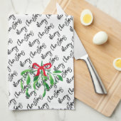 Weihnachten Mistletoe Kiss NAME Feierlicher Feiert Geschirrtuch (Viertel Falte)