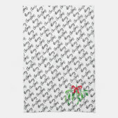 Weihnachten Mistletoe Kiss NAME Feierlicher Feiert Geschirrtuch (Vertikal)
