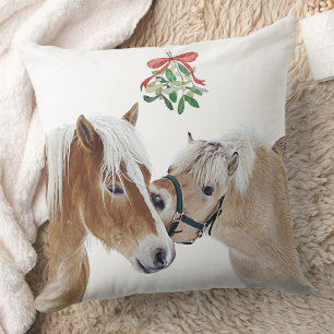 Weihnachten Mistletoe Niedlich Ponies Reiten Kissen