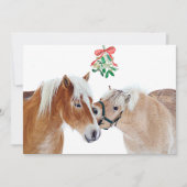 Weihnachten Mistletoe Reittiere Niedliche Ponies Einladung (Vorderseite)