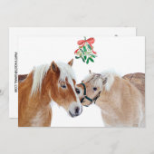 Weihnachten Mistletoe Reittiere Niedliche Ponies Einladung (Vorne/Hinten)