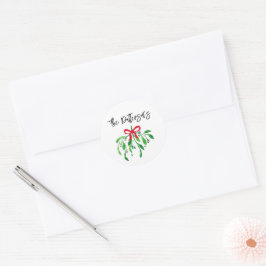 Weihnachten MistletoNAME Feierlicher Feiertag Kiss Runder Aufkleber