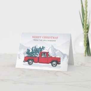 Weihnachten mit altem roten LKW