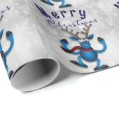 Weihnachten mit Blau Geschenkpapier (Rolleneckpunkt)