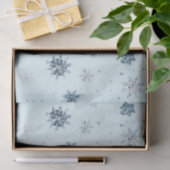 Weihnachten mit blauen Schneeflocken Seidenpapier (Geschenk)