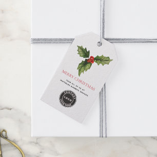 Weihnachten mit botanischem Firmenlogo Geschenkanhänger