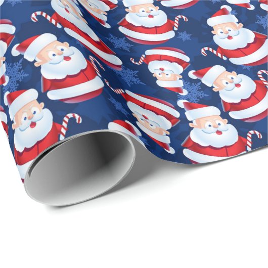 Weihnachten mit Candy Cane und Schneeflocken Geschenkpapier (Rolleneckpunkt)