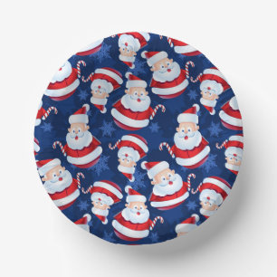 Weihnachten mit Candy Cane und Schneeflocken Pappteller