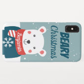 Weihnachten mit Cartoon Eisbär mit Namen Case-Mate iPhone Hülle (Rückseite (Horizontal))